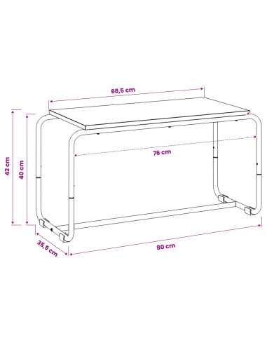 Supporto TV 80 x 35.5 x 42 cm Legno di quercia