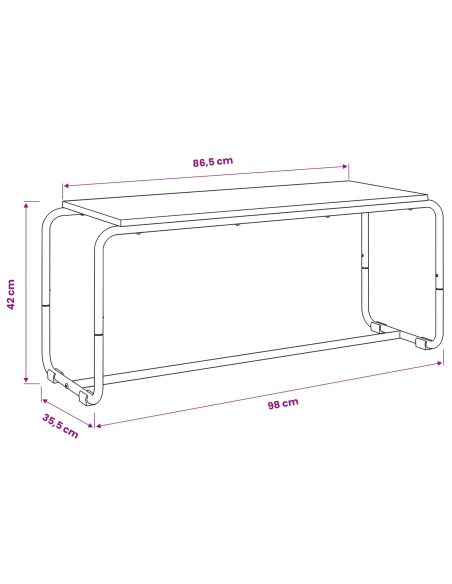 Supporto TV 98 x 35.5 x 42 cm Rovere Artigianale