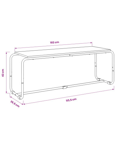 Supporto TV 113.5 x 35.5 x 42 cm Rovere Nero