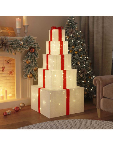 Confezione Regalo Decorazioni Natalizie 250 LED Bianco Caldo