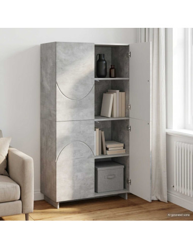 Credenza Grigio Cemento 79 x 41 x 151 cm Legno ingegnerizzato