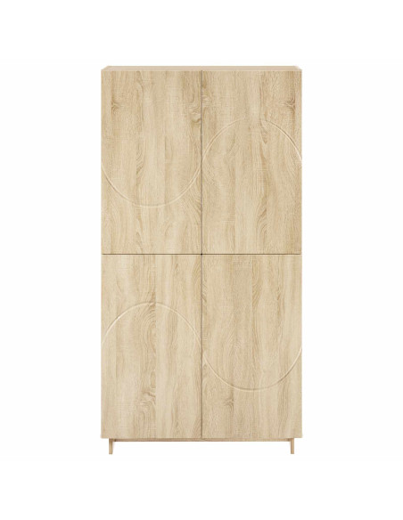 Credenza Rovere Sonoma 79x41x151 cm Legno ingegnerizzato