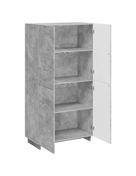 Credenza Grigio Cemento 79 x 41 x 151 cm Legno ingegnerizzato