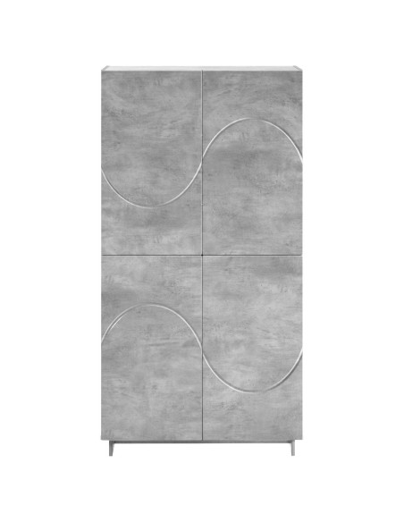 Credenza Grigio Cemento 79 x 41 x 151 cm Legno ingegnerizzato