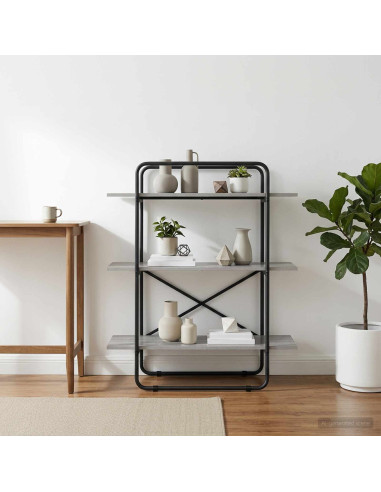 Libreria 3 livelli 100 x 35 x 105 cm PB Sonoma grigio