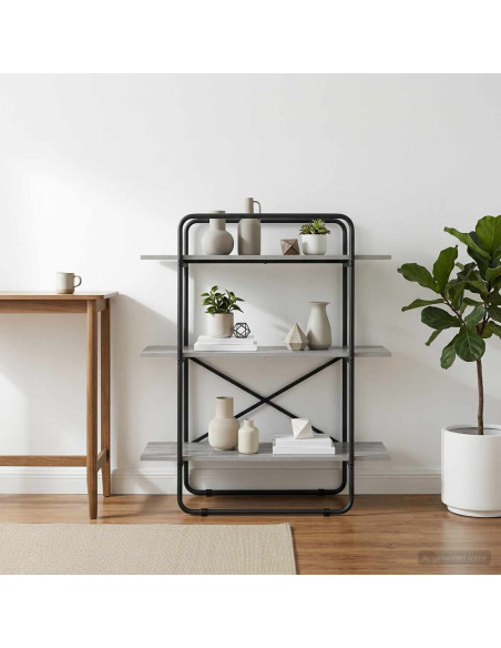 Libreria 3 livelli 100 x 35 x 105 cm PB Sonoma grigio