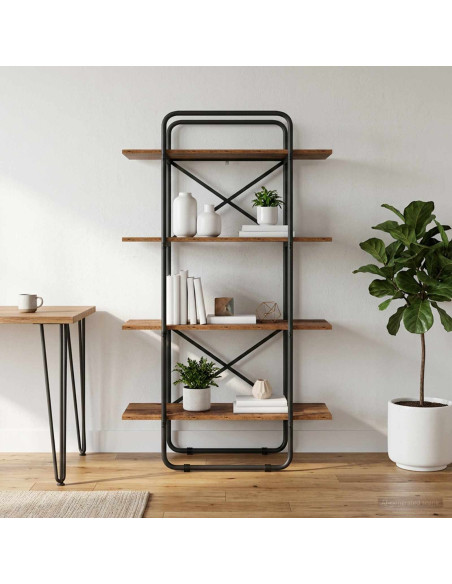 Libreria 4 livelli 80 x 35 x 140 cm PB Legno di quercia