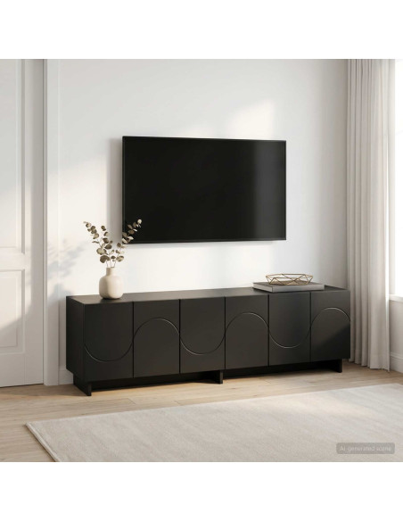 Supporto TV 140 x 34.5 x 40 cm Nero Legno ingegnerizzato