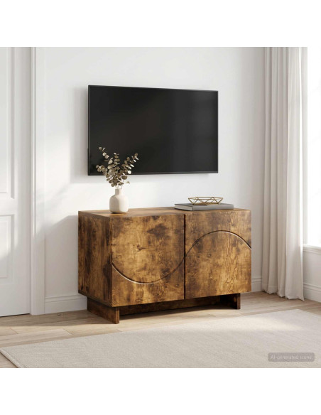 Supporto TV 60 x 34.5 x 40 cm Rovere Fumo Legno ingegnerizzato