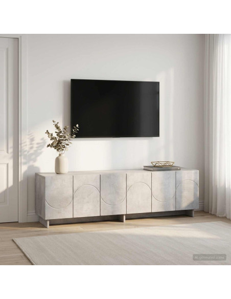 Supporto TV 140 x 34.5 x 40 cm Grigio Cemento