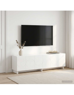 Supporto TV 140 x 34.5 x 40 cm Bianco Lucido
