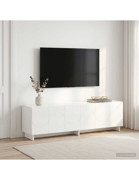Supporto TV 140 x 34.5 x 40 cm Bianco Lucido