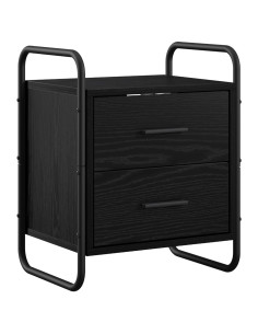 Mobiletto da Letto Appeso Rovere Nero 40 x 30 x 50 cm