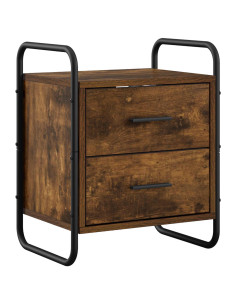 Mobiletto da Letto Appeso Rovere Fumo 40 x 30 x 50 cm