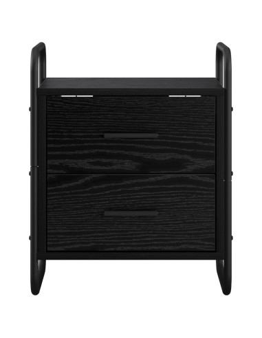 Mobiletto da Letto Appeso Rovere Nero 40 x 30 x 50 cm