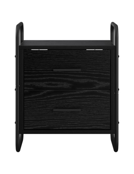 Mobiletto da Letto Appeso Rovere Nero 40 x 30 x 50 cm