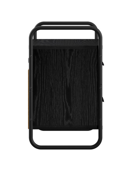 Mobiletto da Letto Appeso Rovere Nero 40 x 30 x 50 cm