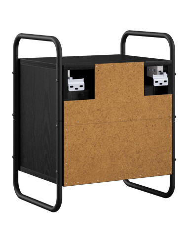 Mobiletto da Letto Appeso Rovere Nero 40 x 30 x 50 cm