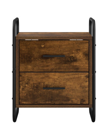 Mobiletto da Letto Appeso Rovere Fumo 40 x 30 x 50 cm