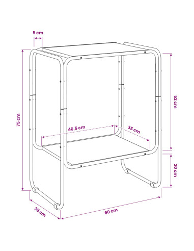 Credenza Rovere Artigianale 60 x 38 x 75 cm