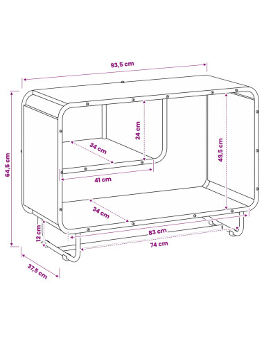 Credenza Rovere Artigianale 93.5 x 37.5 x 64.5 cm