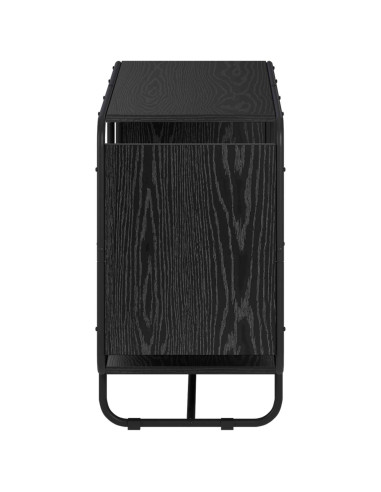 Credenza Rovere Nero 93.5 x 37.5 x 64.5 cm Legno ingegnerizzato