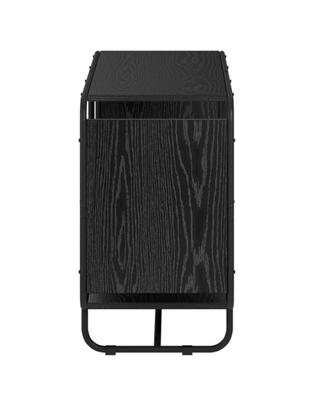 Credenza Rovere Nero 93.5 x 37.5 x 64.5 cm Legno ingegnerizzato