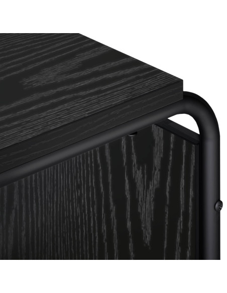 Credenza Rovere Nero 93.5 x 37.5 x 64.5 cm Legno ingegnerizzato