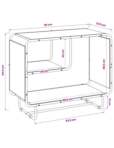 Credenza Rovere Artigianale 80 x 37,5 x 64,5 cm