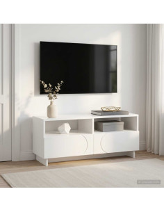 Supporto TV 90 x 34.5 x 40 cm Bianco Lucido