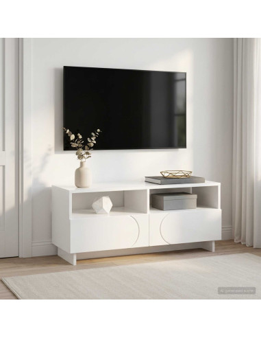 Supporto TV 90 x 34.5 x 40 cm Bianco Lucido