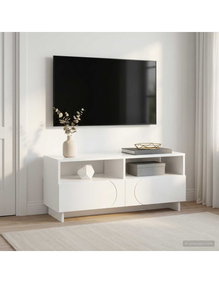 Supporto TV 90 x 34.5 x 40 cm Bianco Lucido