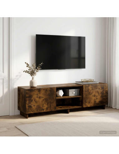 Supporto TV 140 x 34.5 x 40 cm Rovere Fumo Legno ingegnerizzato