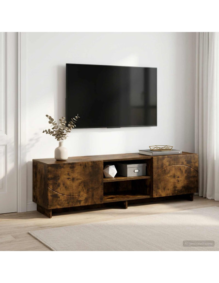 Supporto TV 140 x 34.5 x 40 cm Rovere Fumo Legno ingegnerizzato