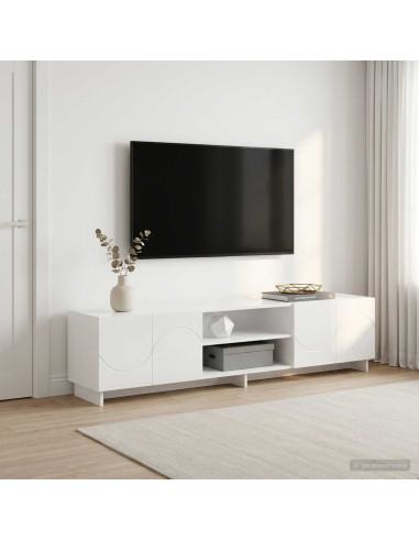 Supporto TV 179.5 x 34.5 x 40 cm Bianco Lucido