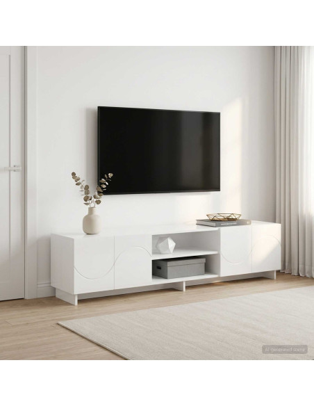 Supporto TV 179.5 x 34.5 x 40 cm Bianco Lucido