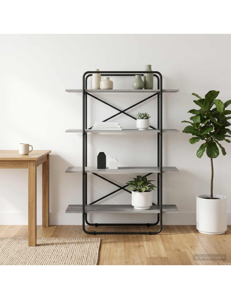 Libreria 4 livelli 100 x 35 x 140 cm PB Sonoma grigio