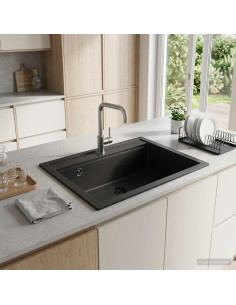 Lavello cucina vasca singola Granito 60 x 51 x 30.5 cm Grafite