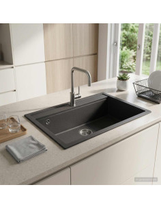 Lavello cucina vasca singola Granito 79,5 x 50,5 x 20 cm