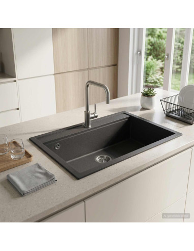 Lavello cucina vasca singola Granito 79,5 x 50,5 x 20 cm