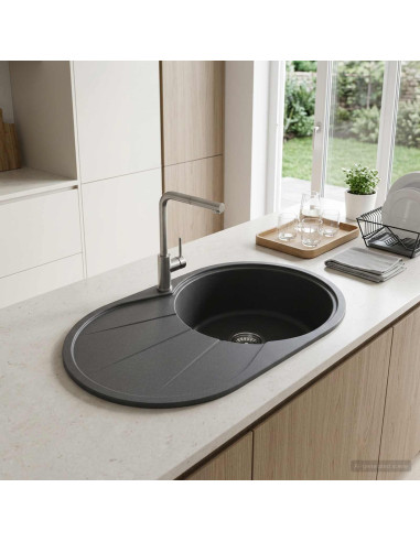 Lavello da Cucina a Vasca Singola Granito 77 x 49 x 20.5 cm