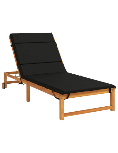 Cuscino per Lettino GEMERT 100% Poliestere Nero 200 x 80 x 3 cm