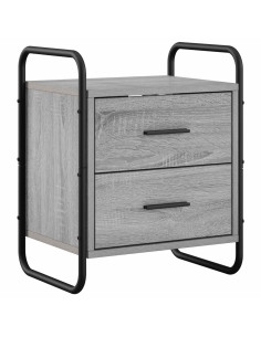 Mobiletto da Letto Appeso Sonoma grigio 40 x 30 x 50 cm