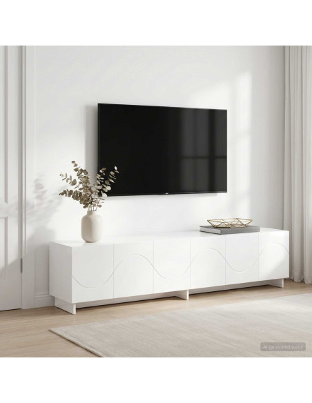 Supporto TV 179.5 x 34.5 x 40 cm Bianco Lucido