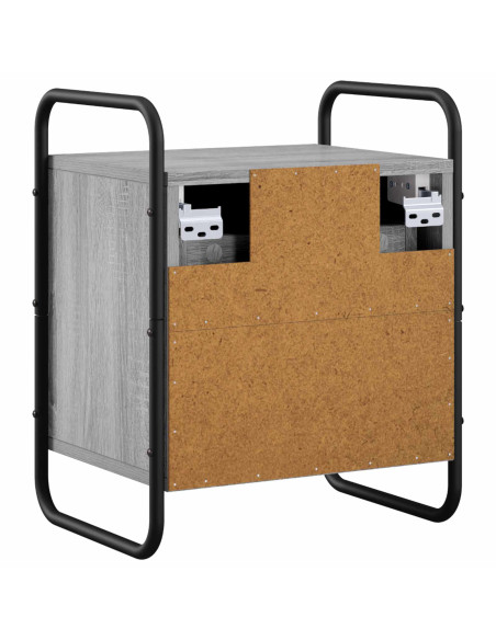 Mobiletto da Letto Appeso Sonoma grigio 40 x 30 x 50 cm
