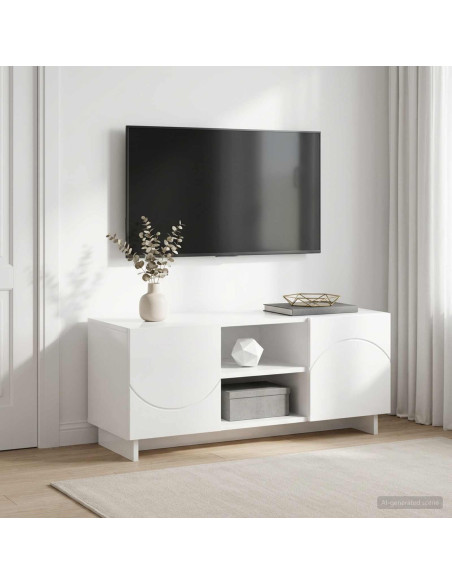 Supporto TV 90 x 34.5 x 40 cm Bianco Lucido