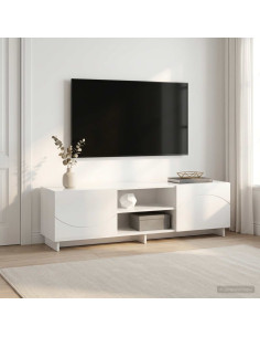 Supporto TV 140 x 34.5 x 40 cm Bianco Lucido