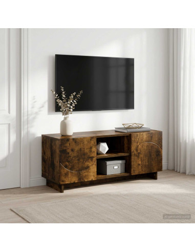 Supporto TV 90 x 34.5 x 40 cm Rovere Fumo Legno ingegnerizzato