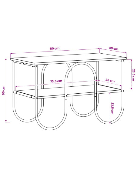 Supporto TV 80 x 40 x 50 cm Rovere Sonoma Legno multistrato