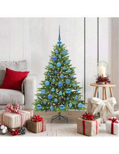 Albero di Natale artificiale con 150 LED Verde 120 cm PE e PVC